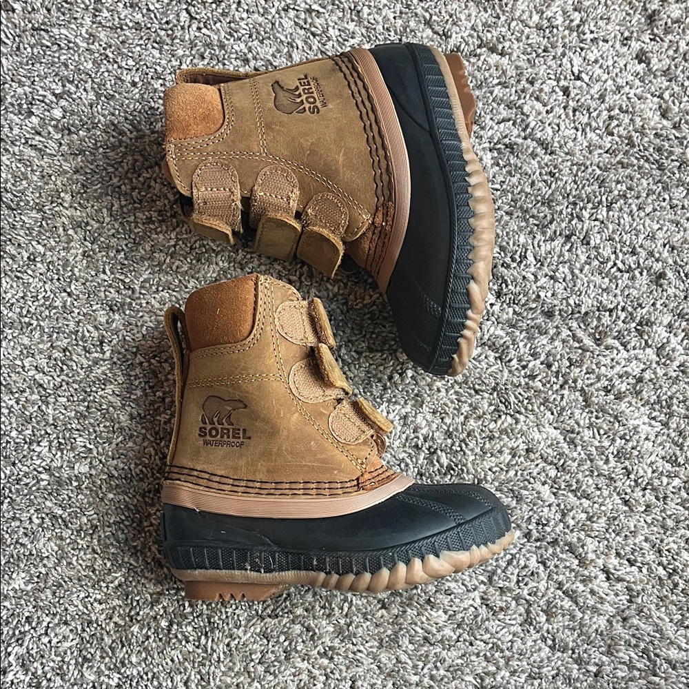 Sorel Kids' Brown and Black Waterproof Snow Boots